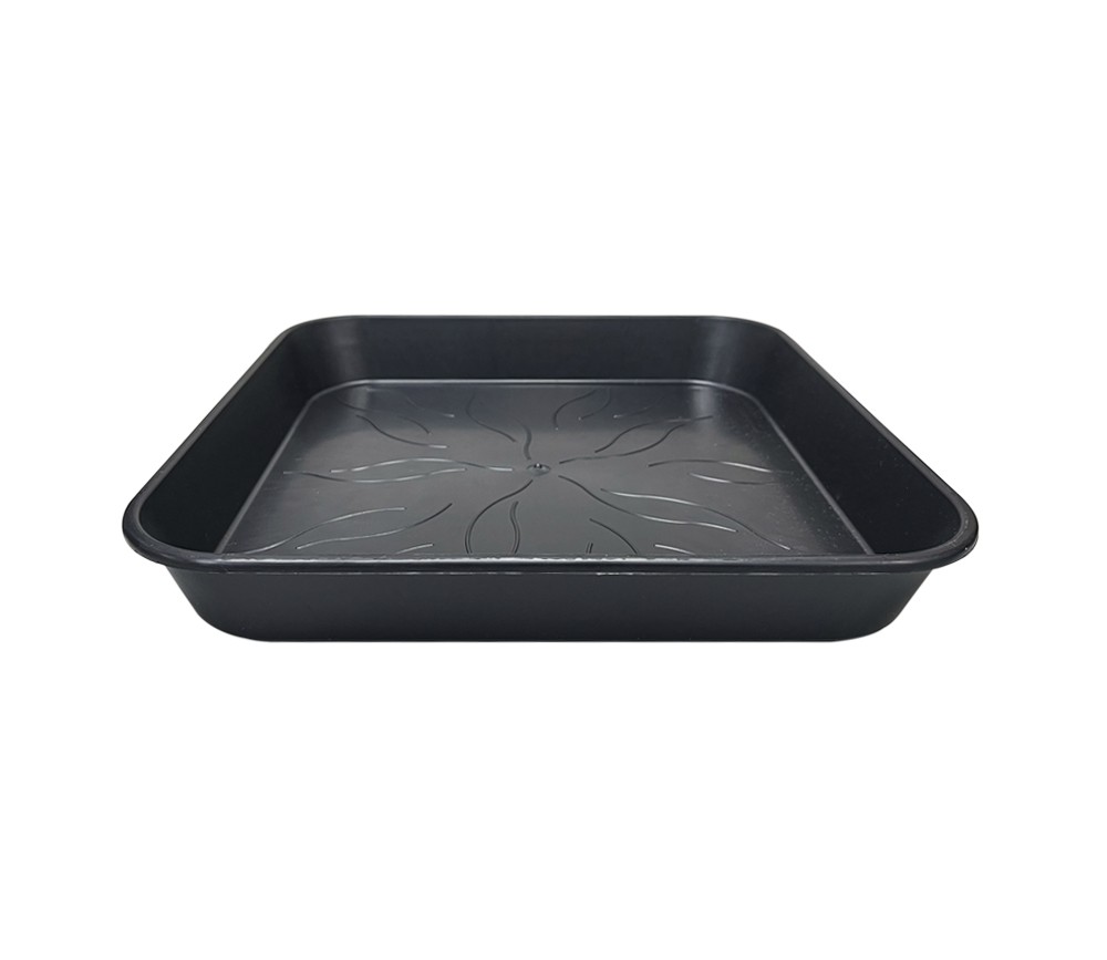 Plato Negro Cuadrado de 12x12x3cm