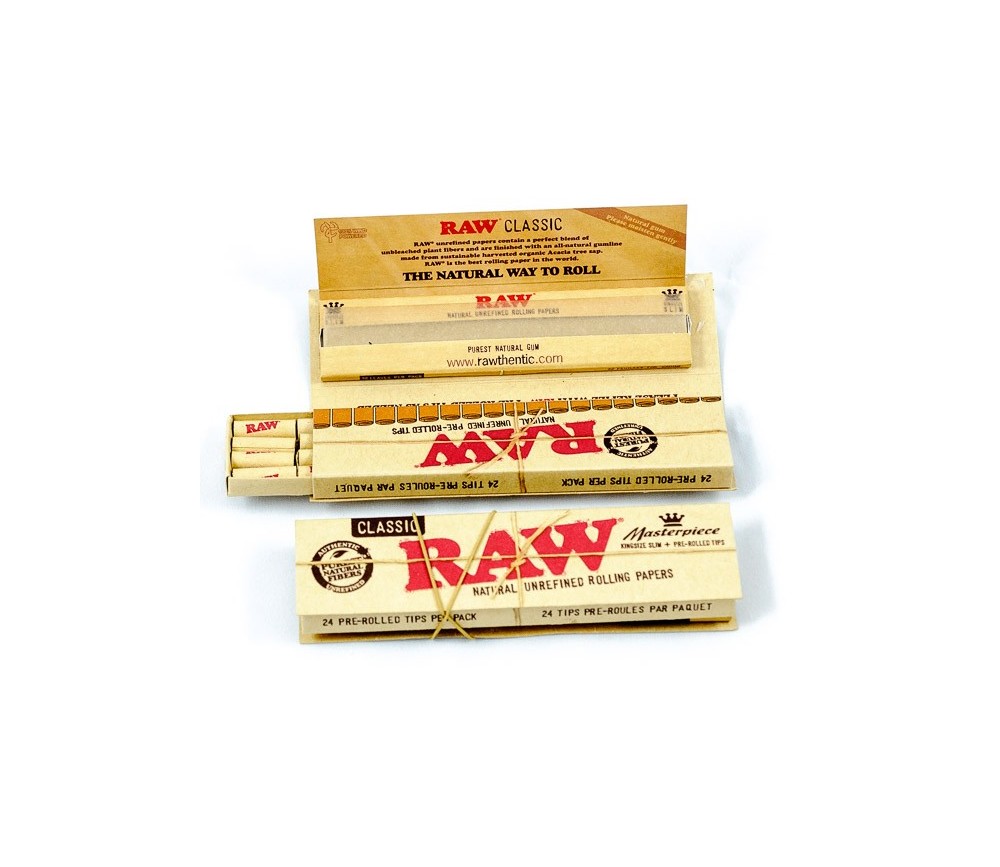 Caja RAW ROLLS -Rollo 3 metros PAPEL DE FUMAR NATURAL,GROW