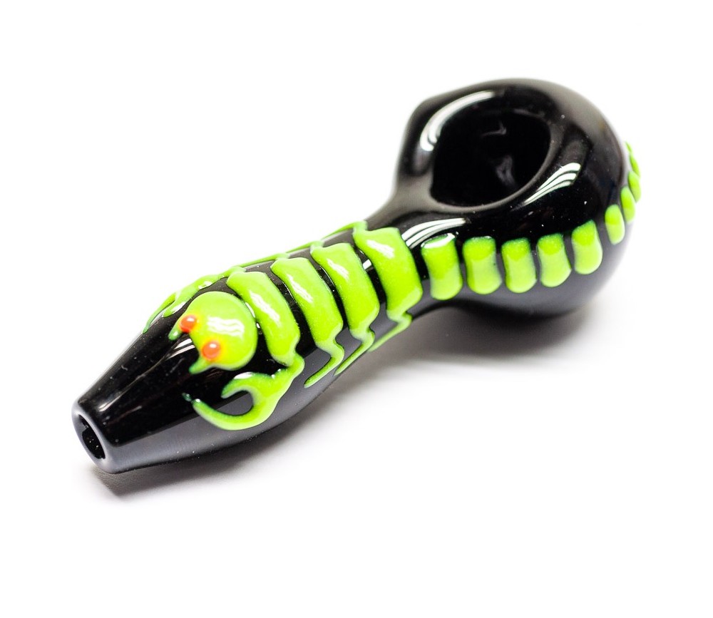 Pipa de Cristal Scorpion Green 10,5 cm