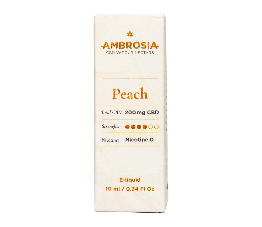 AMBROSÍA CBD E-LIQUID SABOR PEACH (MELOCOTÓN)