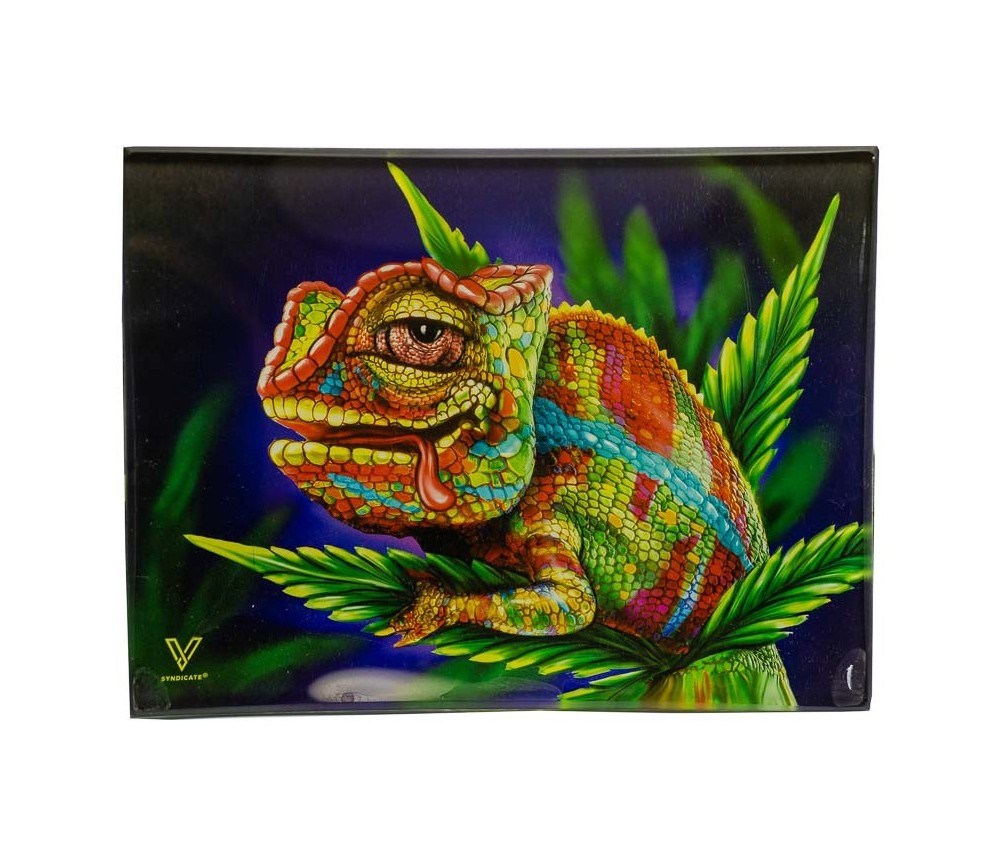 Bandeja para liar de cristal Stoned Chameleon
