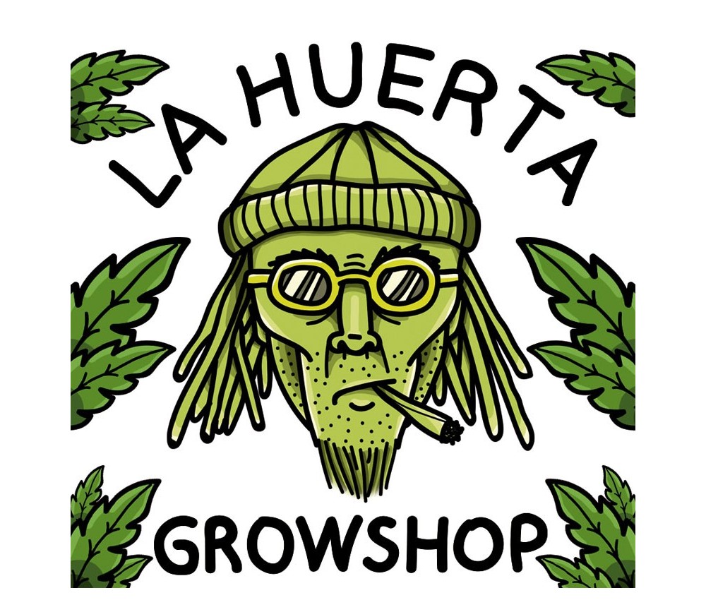 LA HUERTA GROW SHOP LOGO ILLUSTRATION STICKER