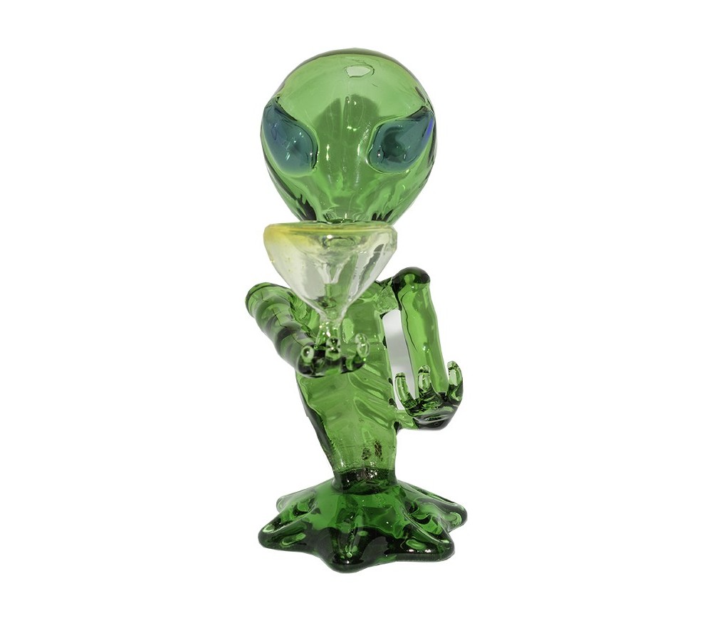 BONG CRISTAL ALIEN VERDE 15 CM