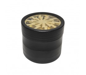 Grinder para marihuana con polinizador y diseño de galleta.