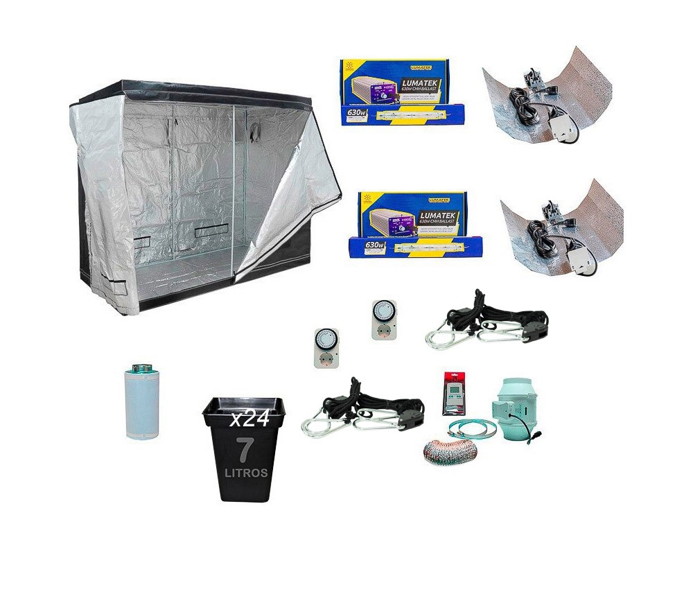 kit 9 Armario Pure Tent 240X120X200 LEC 630W